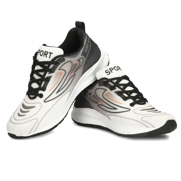White_Mesh_And_Eva_Lace_Ups_Sports_Shoes_For_Men