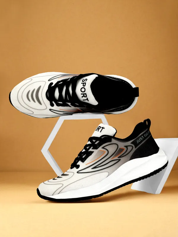 White_Mesh_And_Eva_Lace_Ups_Sports_Shoes_For_Men