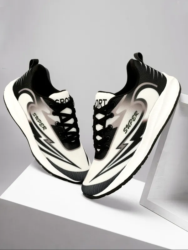 White_Mesh_And_Eva_Lace_Ups_Sports_Shoes_For_Men