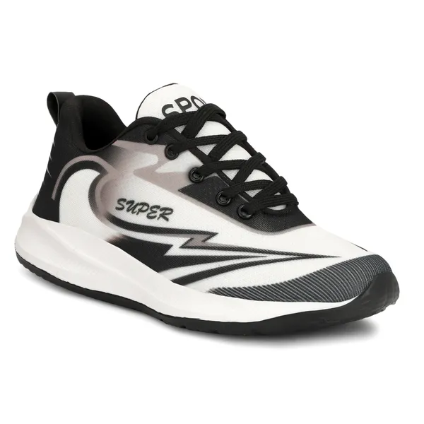 White_Mesh_And_Eva_Lace_Ups_Sports_Shoes_For_Men