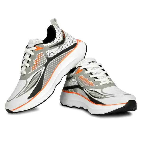 White_Mesh_And_Eva_Lace_Ups_Sports_Shoes_For_Men