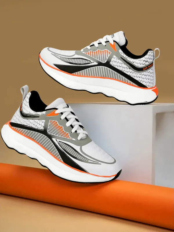 White_Mesh_And_Eva_Lace_Ups_Sports_Shoes_For_Men