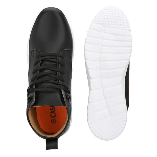 Black_Leatherette_And_Airmix_Lace_Ups_Sneakers_For_Men
