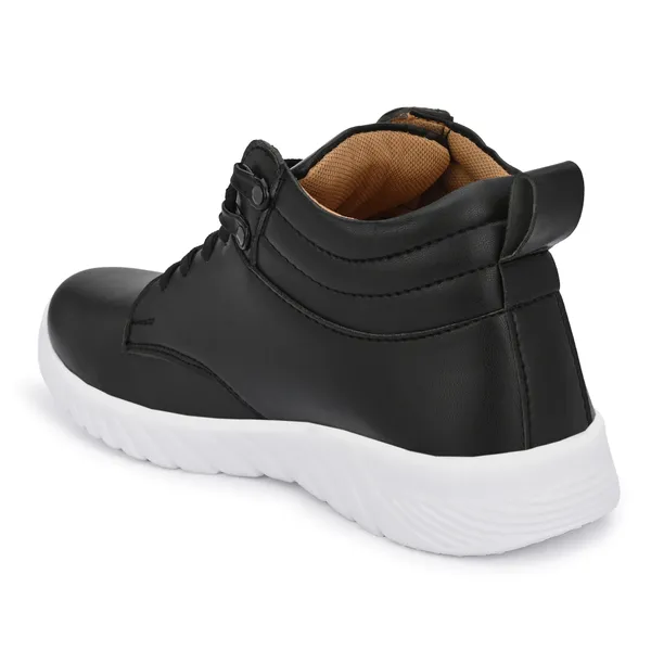 Black_Leatherette_And_Airmix_Lace_Ups_Sneakers_For_Men