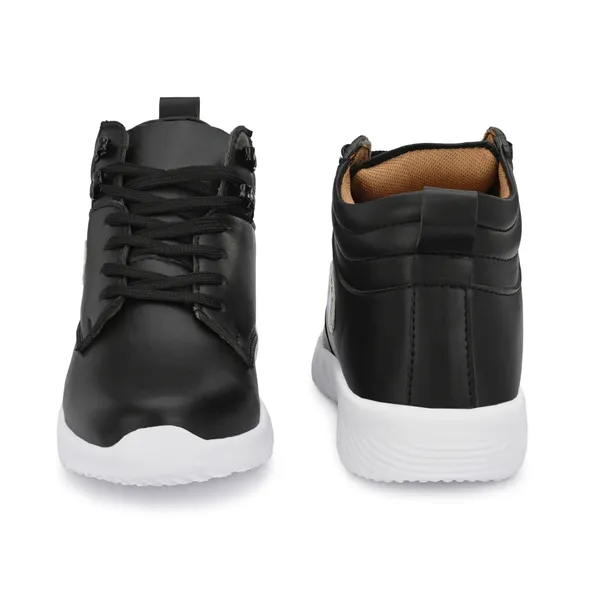 Black_Leatherette_And_Airmix_Lace_Ups_Sneakers_For_Men