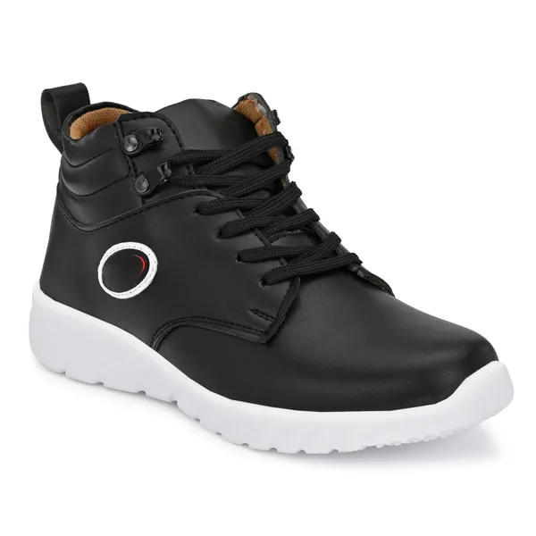 Black_Leatherette_And_Airmix_Lace_Ups_Sneakers_For_Men