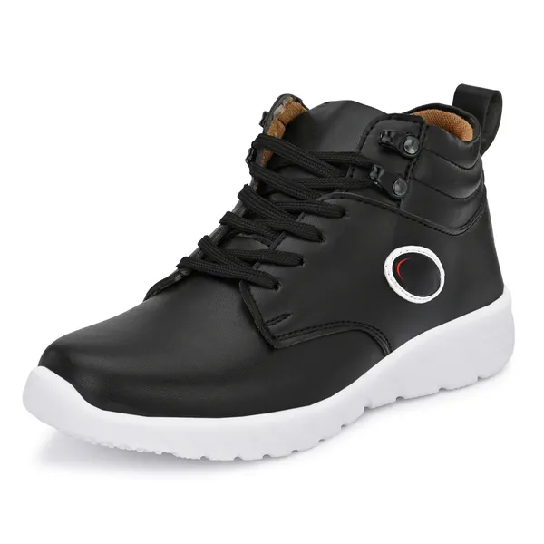 Black_Leatherette_And_Airmix_Lace_Ups_Sneakers_For_Men