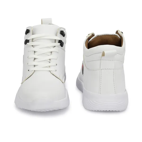 White_Leatherette_And_Airmix_Lace_Ups_Sneakers_For_Men