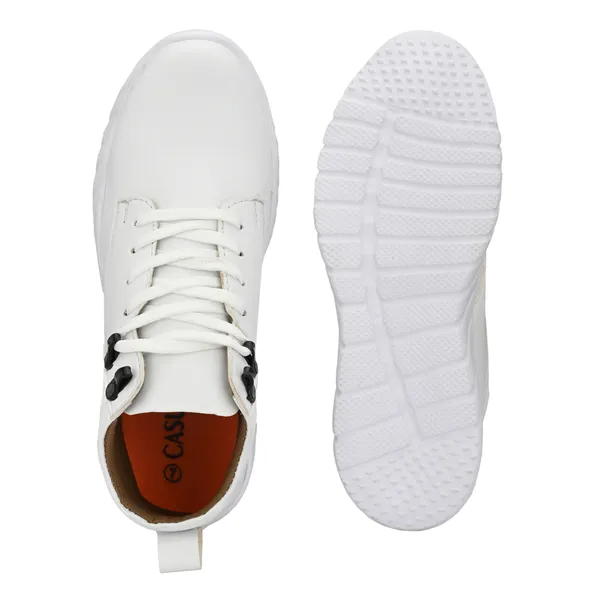White_Leatherette_And_Airmix_Lace_Ups_Sneakers_For_Men