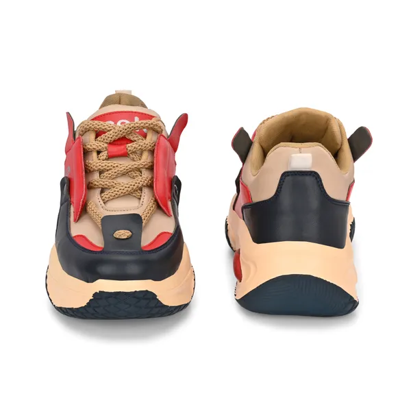 Red_Leatherette_And_Airmix_Lace_Ups_Sneakers_For_Men