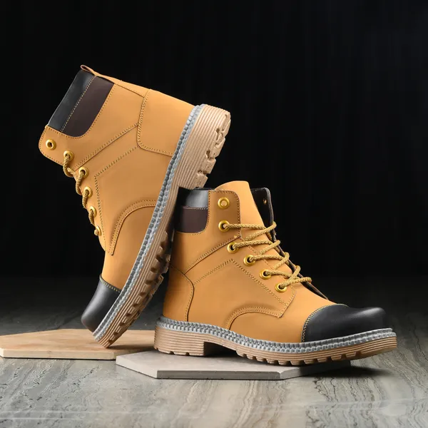 Tan_Brown_Synthetic_Leather_And_Airmix_Lace_Ups_Boots_For_Men