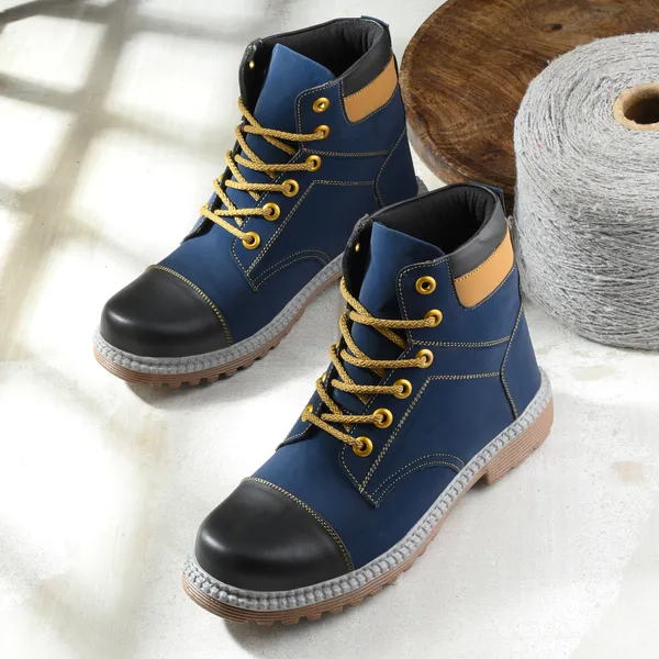 Blue_Synthetic_Leather_And_Airmix_Lace_Ups_Boots_For_Men