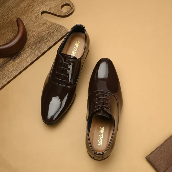 Brown_Patent_Leather_And_Pu_Lace_Ups_Derby_For_Men