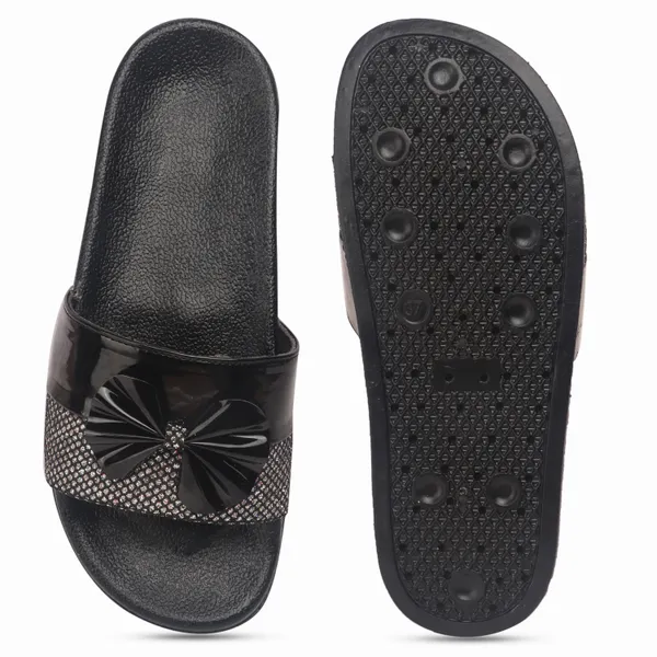 Black_Silicon_Strap_And_Pvc_Slip_On_Sliders_For_Women