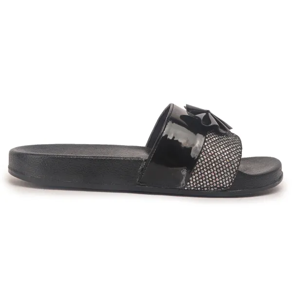 Black_Silicon_Strap_And_Pvc_Slip_On_Sliders_For_Women