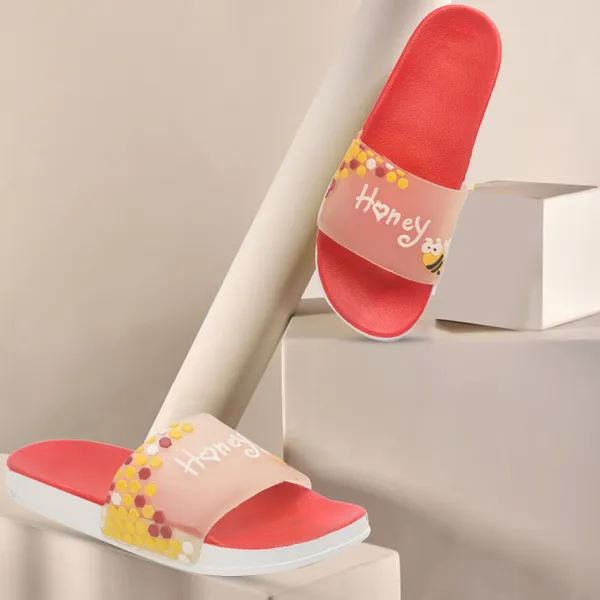 Red_Silicon_Strap_And_Pvc_Slip_On_Sliders_For_Women