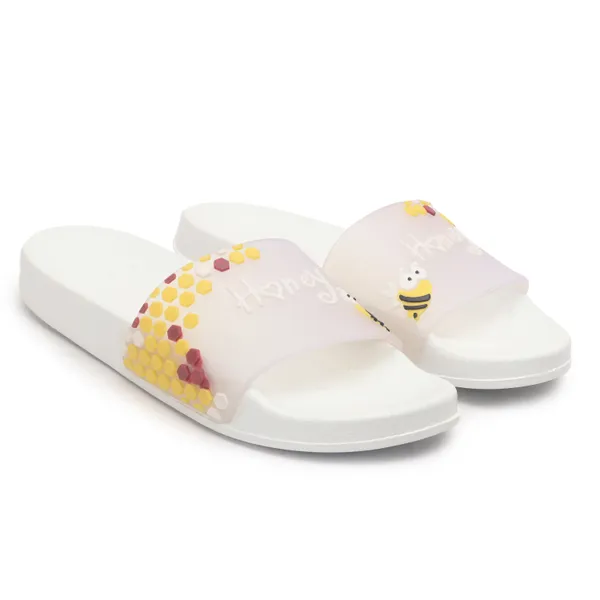 White_Silicon_Strap_And_Pvc_Slip_On_Sliders_For_Women