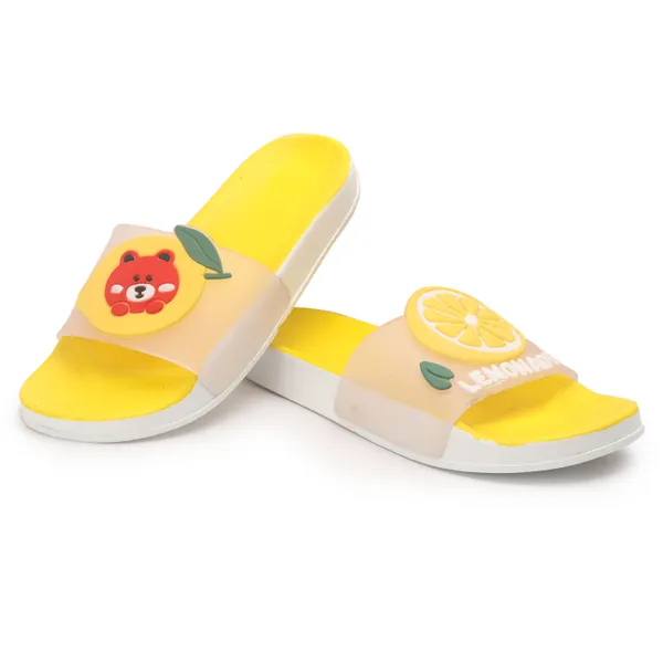 Yellow_Silicon_Strap_And_Pvc_Slip_On_Sliders_For_Women