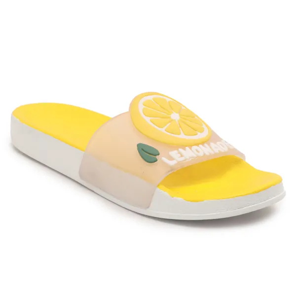 Yellow_Silicon_Strap_And_Pvc_Slip_On_Sliders_For_Women