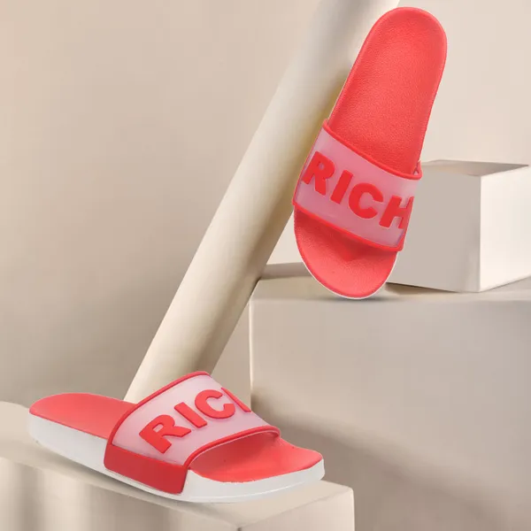 Red_Silicon_Strap_And_Pvc_Slip_On_Sliders_For_Women