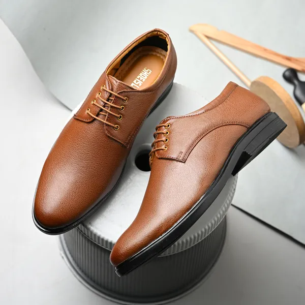 Tan_Brown_Leatherette_And_Pu_Lace_Ups_Formal_Shoes_For_Men