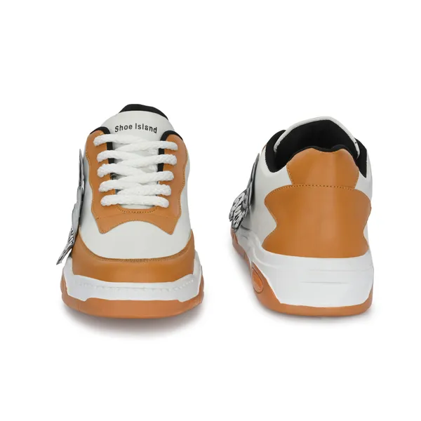 Orange_Synthetic_And_Airmix_Lace_Ups_Sneakers_For_Men