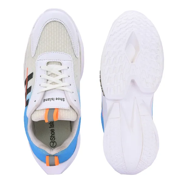 White_Mesh_And_Airmix_Lace_Ups_Sports_Shoes_For_Men