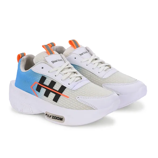 White_Mesh_And_Airmix_Lace_Ups_Sports_Shoes_For_Men