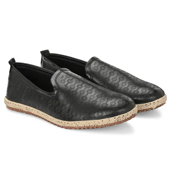 Black_Synthetic_Leather_And_Tpr_Slip_On_Loafers_For_Men