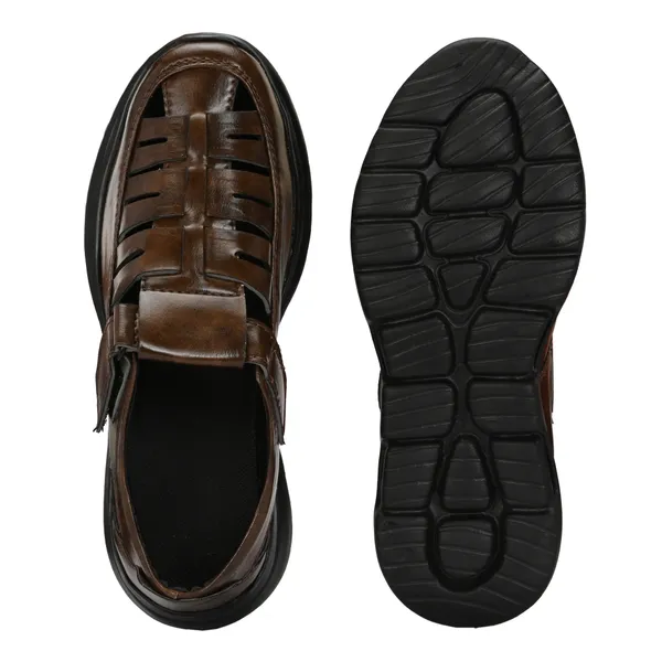Brown_Leatherette_And_Airmix_Lace_Ups_Roman_Sandals_For_Men
