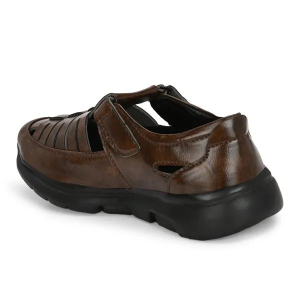 Brown_Leatherette_And_Airmix_Lace_Ups_Roman_Sandals_For_Men