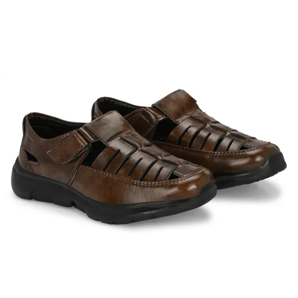 Brown_Leatherette_And_Airmix_Lace_Ups_Roman_Sandals_For_Men