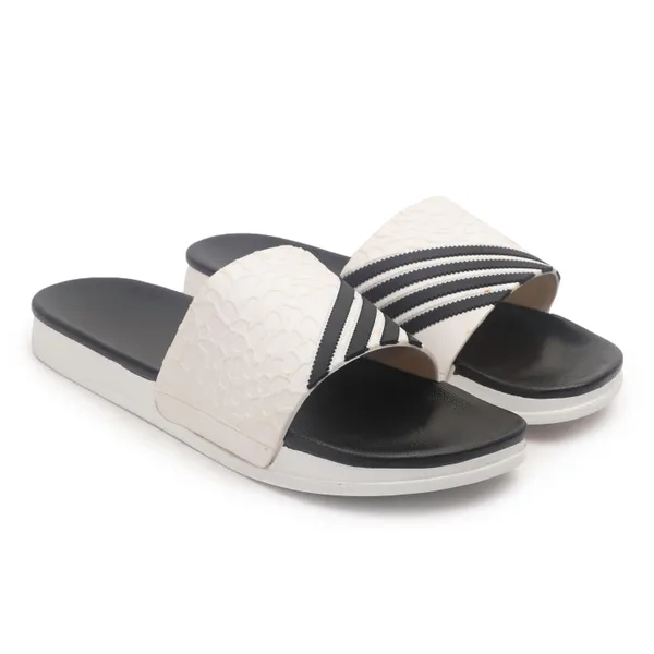 White_Silicon_Strap_And_Pvc_Slip_On_Sliders_For_Men