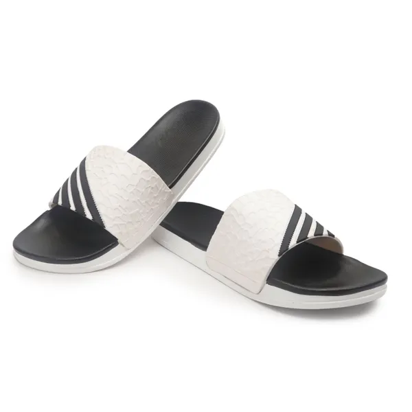 White_Silicon_Strap_And_Pvc_Slip_On_Sliders_For_Men