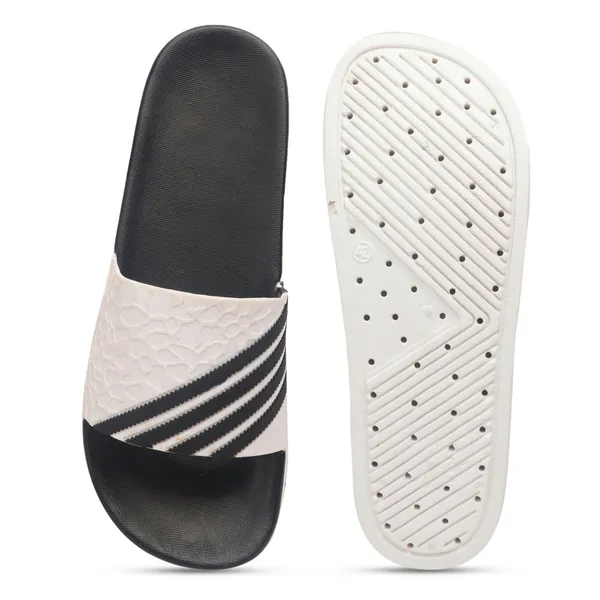 White_Silicon_Strap_And_Pvc_Slip_On_Sliders_For_Men