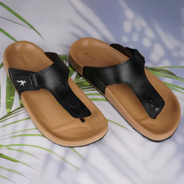 Black_Leatherette_And_Eva_Slip_On_Sandals_For_Men