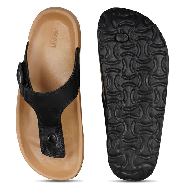 Black_Leatherette_And_Eva_Slip_On_Sandals_For_Men