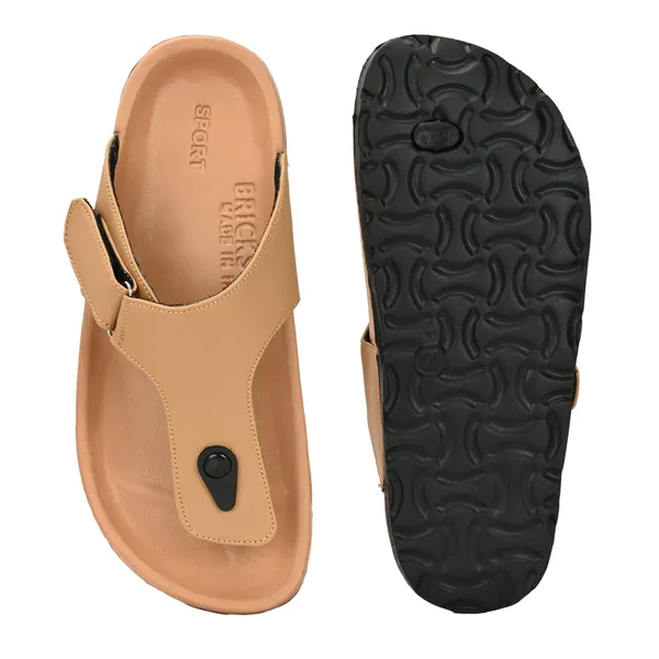 Beige_Leatherette_And_Eva_Slip_On_Sandals_For_Men