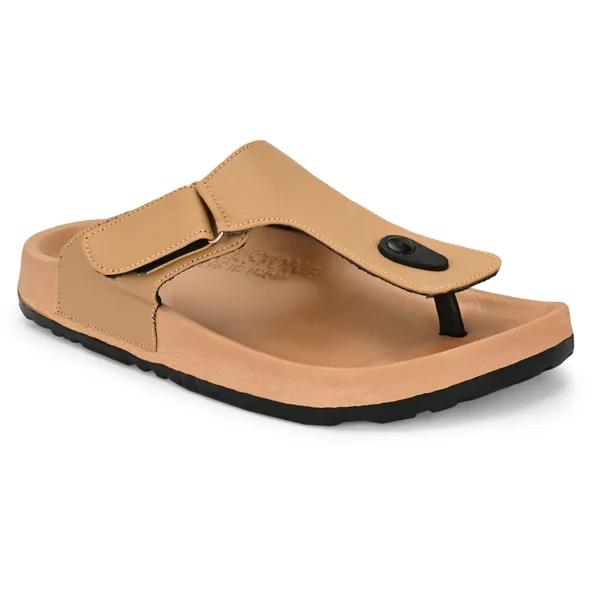 Beige_Leatherette_And_Eva_Slip_On_Sandals_For_Men