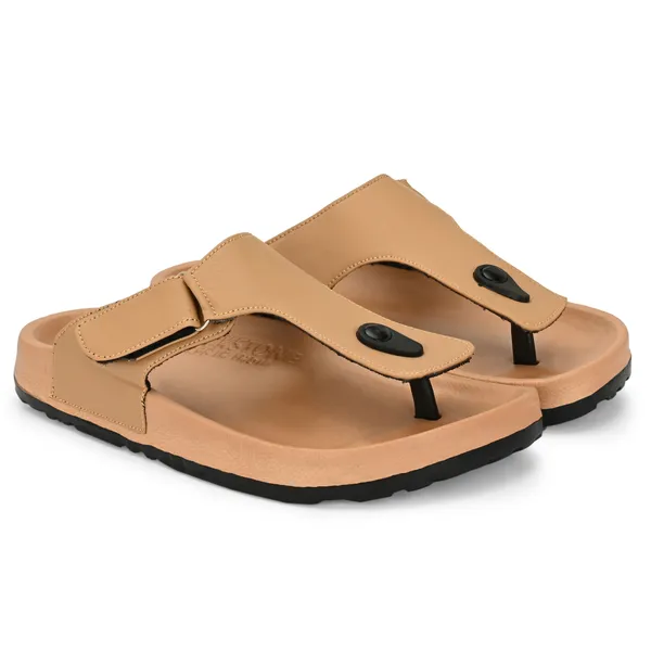 Beige_Leatherette_And_Eva_Slip_On_Sandals_For_Men