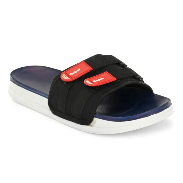 Navy_Blue_Silicon_Strap_And_Pvc_Slip_On_Sliders_For_Men