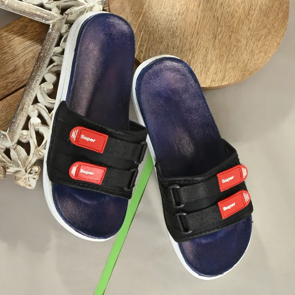 Navy_Blue_Silicon_Strap_And_Pvc_Slip_On_Sliders_For_Men