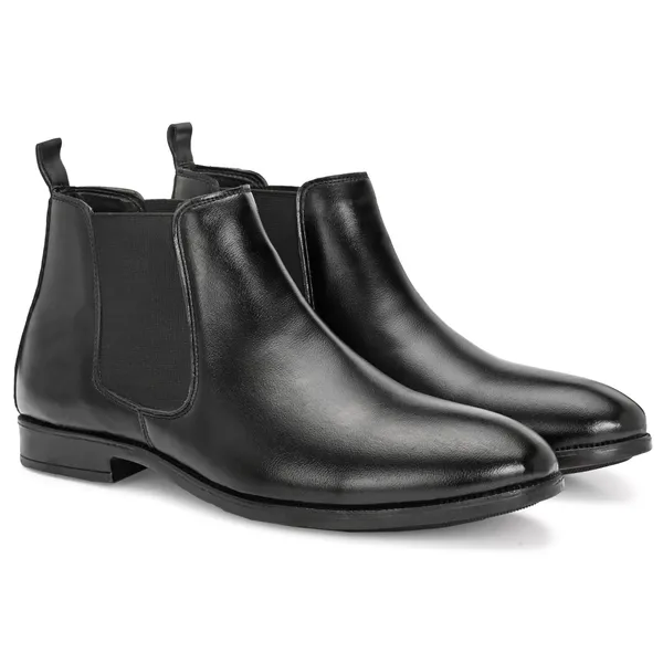 Black_Leatherette_And_Tpr_Slip_On_Boots_For_Men