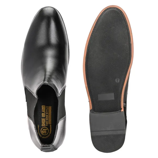 Black_Leatherette_And_Tpr_Slip_On_Boots_For_Men