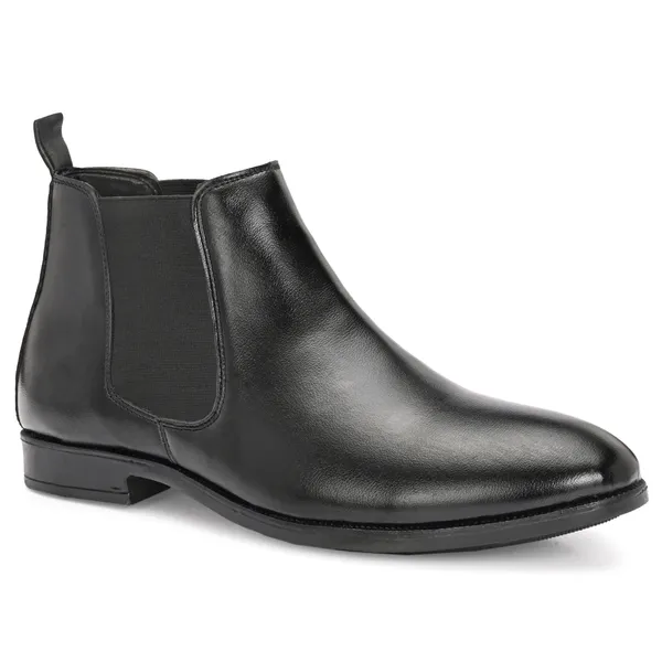 Black_Leatherette_And_Tpr_Slip_On_Boots_For_Men