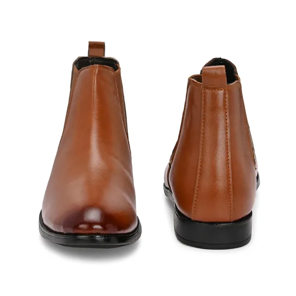 Tan_Brown_Leatherette_And_Tpr_Slip_On_Boots_For_Men