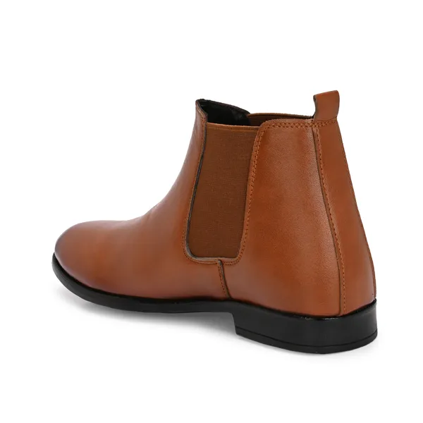 Tan_Brown_Leatherette_And_Tpr_Slip_On_Boots_For_Men