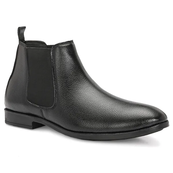 Black_Leatherette_And_Tpr_Slip_On_Boots_For_Men