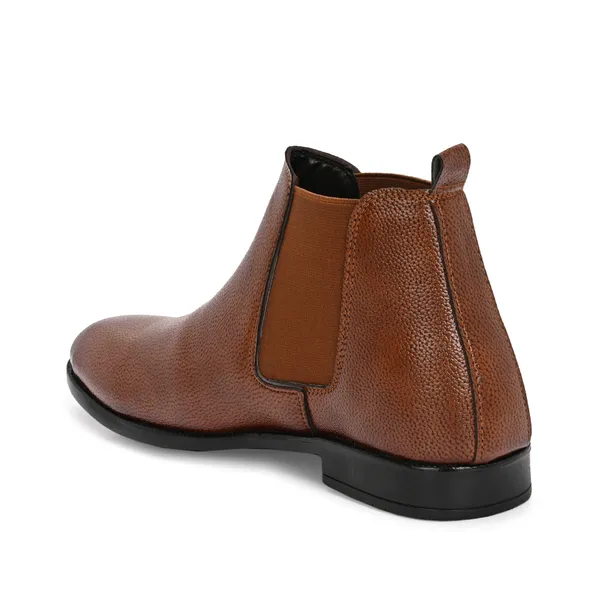 Tan_Brown_Leatherette_And_Tpr_Slip_On_Boots_For_Men