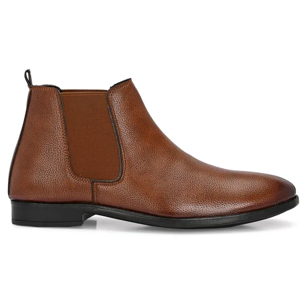 Tan_Brown_Leatherette_And_Tpr_Slip_On_Boots_For_Men